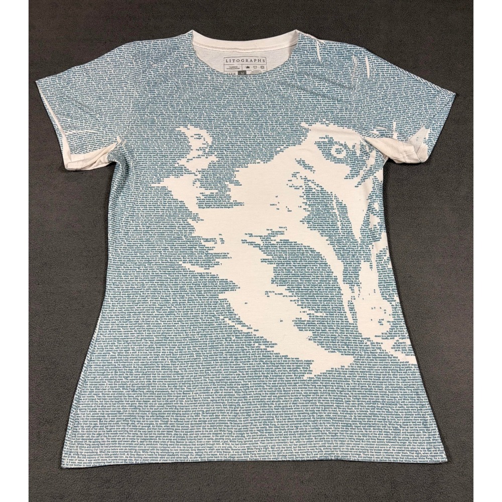 Litographs White Fang Jack London T-Shirt Unisex Medium White All Over Print